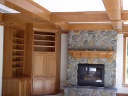Custom Home Remodeling stone fireplace